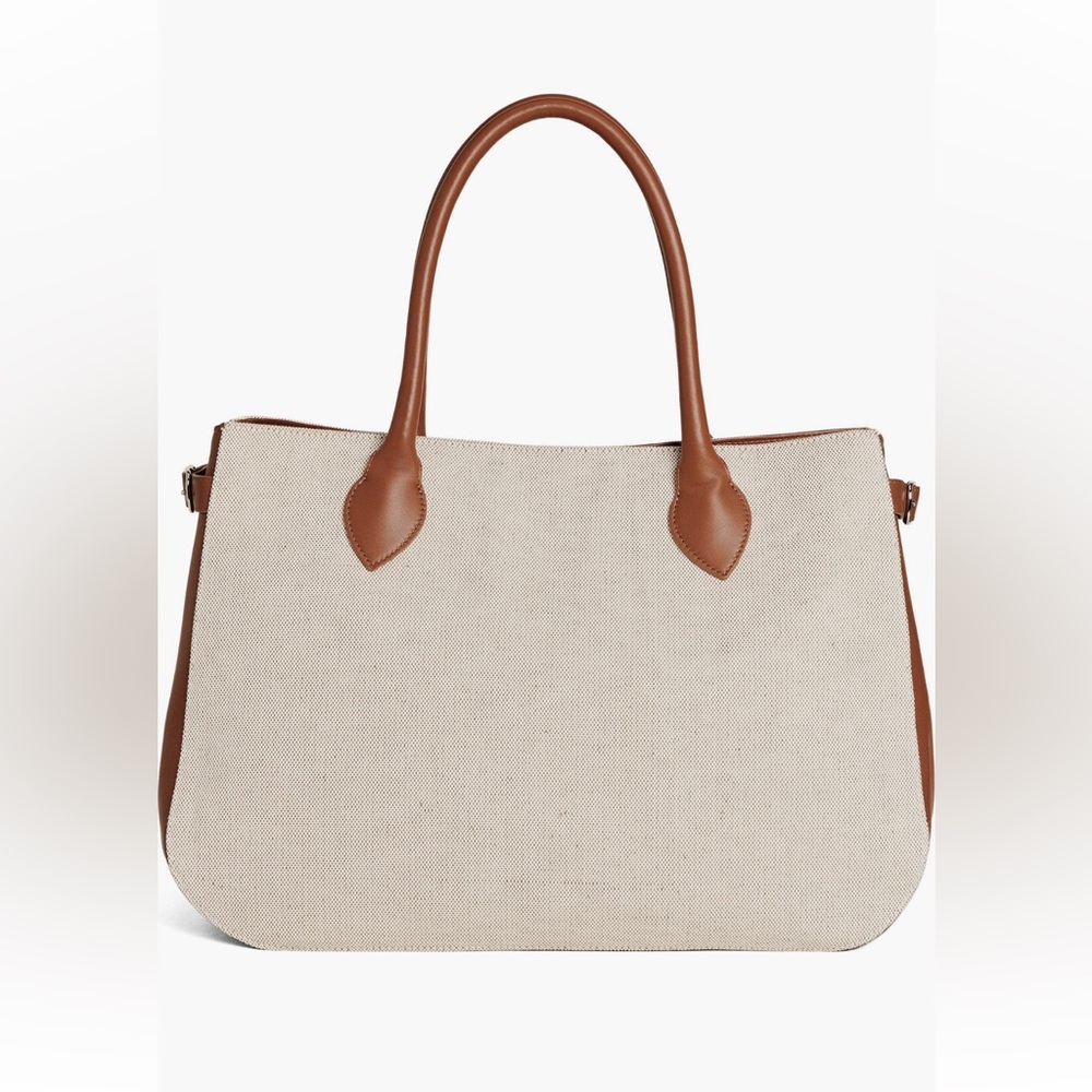 Reformation oversize patrizia canvas leather tote